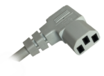 Hospital Grade Right Angle Iec C Gray Connector Photo Image . . . . . . - Webber Electronics